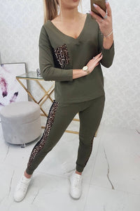 Set with panther motif 0068 / – Khaki цвет / color | Lexline Fashion