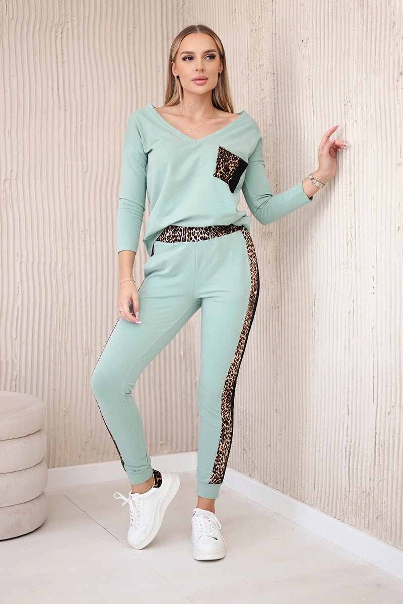 Set with panther motif 0068 / – Mint || Dark цвет / color | Lexline Fashion