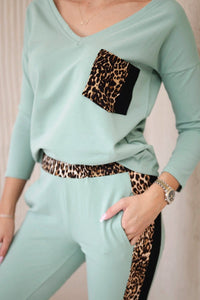 Set with panther motif 0068 / – Mint || Dark цвет / color | Lexline Fashion