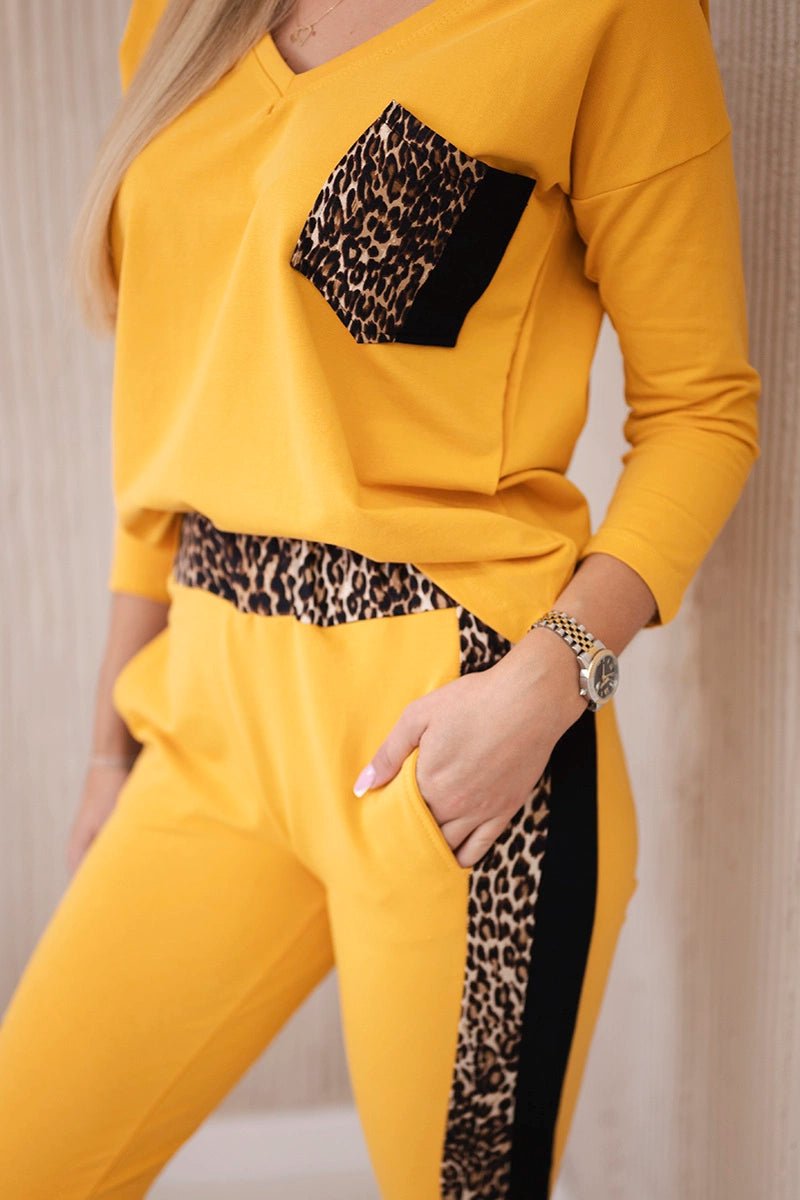 Set with panther motif 0068 / – Mustard цвет / color | Lexline Fashion