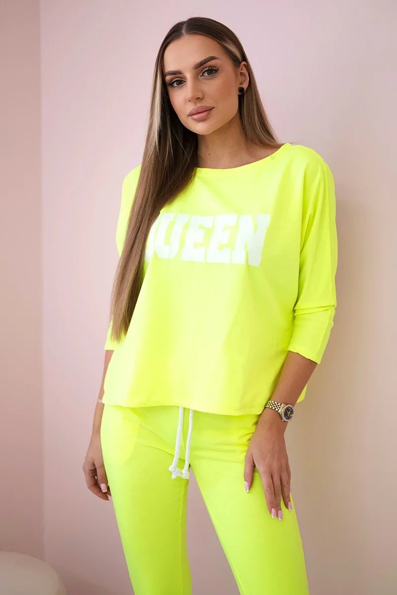 Set with print 66977 / – Yellow neon цвет / color | Lexline Fashion