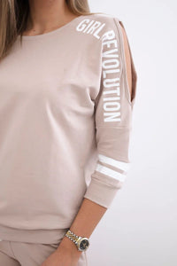 Set with print Girl Revolution 8849 / – Beige цвет / color | Lexline Fashion