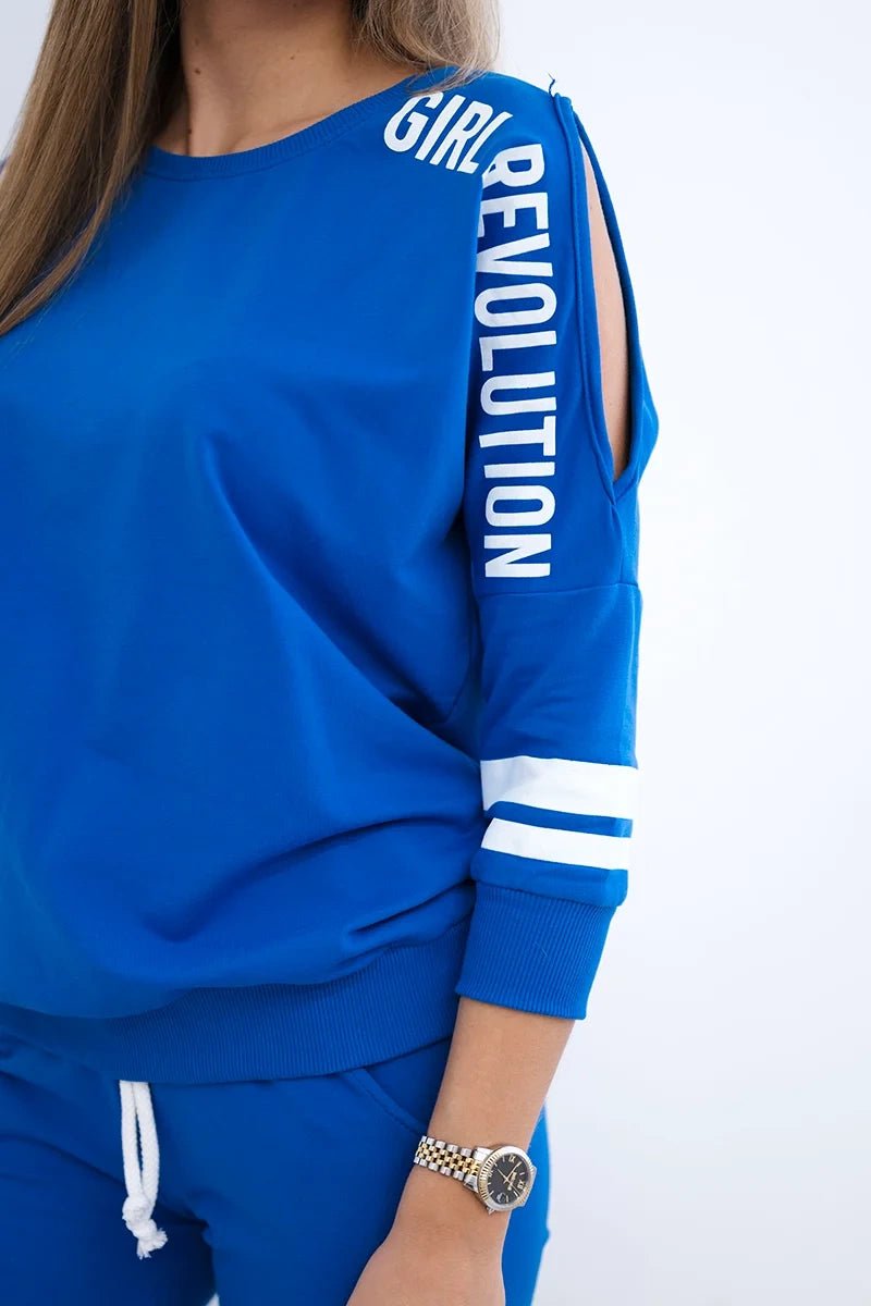 Set with print Girl Revolution 8849 / – Blue cornflower цвет / color | Lexline Fashion