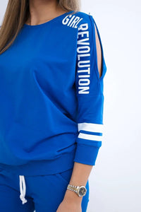 Set with print Girl Revolution 8849 / – Blue cornflower цвет / color | Lexline Fashion