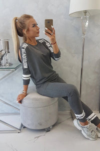 Set with print Girl Revolution 8849 / – Graphite || Melange цвет / color | Lexline Fashion