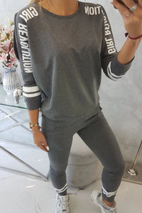 Set with print Girl Revolution 8849 / – Graphite || Melange цвет / color | Lexline Fashion