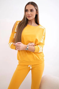 Set with print Girl Revolution 8849 / – Mustard цвет / color | Lexline Fashion