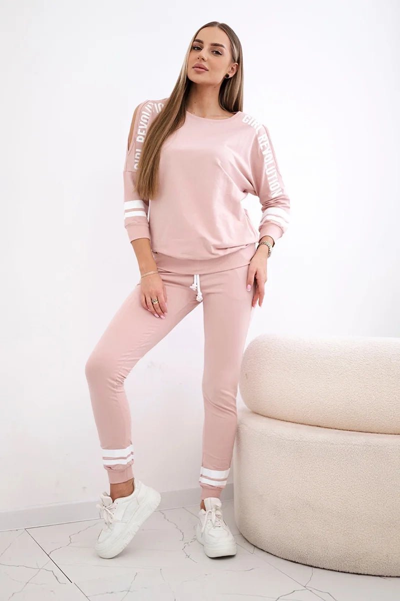 Set with print Girl Revolution 8849 / – Powder || Dark цвет / color | Lexline Fashion