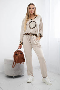 Set with sweatshirt + pants ART19759 / – Beige цвет / color | Lexline Fashion