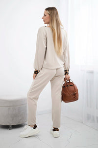 Set with sweatshirt + pants ART19759 / – Beige цвет / color | Lexline Fashion