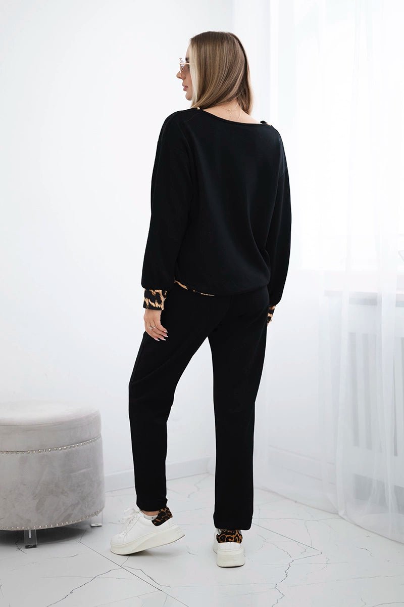 Set with sweatshirt + pants ART19759 / – Black цвет / color | Lexline Fashion