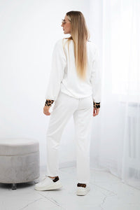 Set with sweatshirt + pants ART19759 / – Ecru цвет / color | Lexline Fashion