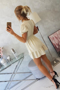 Short dress 9279 / – Beige цвет / color | Lexline Fashion
