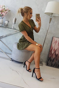 Short dress 9279 / – Khaki цвет / color | Lexline Fashion