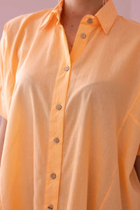 Short - sleeved cotton shirt 9812 / – Apricot цвет / color | Lexline Fashion