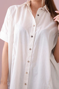 Short - sleeved cotton shirt 9812 / – Beige цвет / color | Lexline Fashion