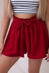Shorts with viscose tied at the waist IT - 39 / – Maroon цвет / color | Lexline Fashion
