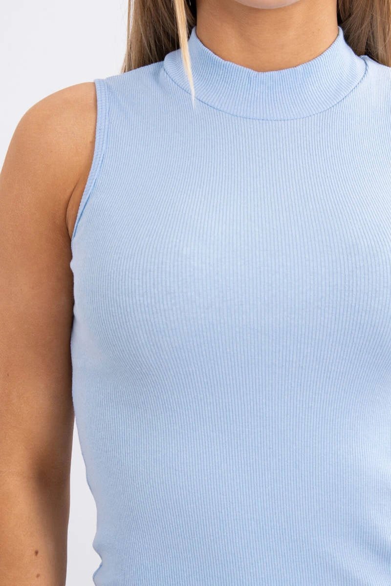 Sleeveless blouse 8988 / – Blue цвет / color | Lexline Fashion