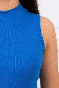 Sleeveless blouse 8988 / – Blue cornflower цвет / color | Lexline Fashion