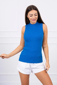 Sleeveless blouse 8988 / – Blue cornflower цвет / color | Lexline Fashion