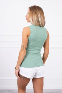 Sleeveless blouse 8988 / – Mint || Dark цвет / color | Lexline Fashion
