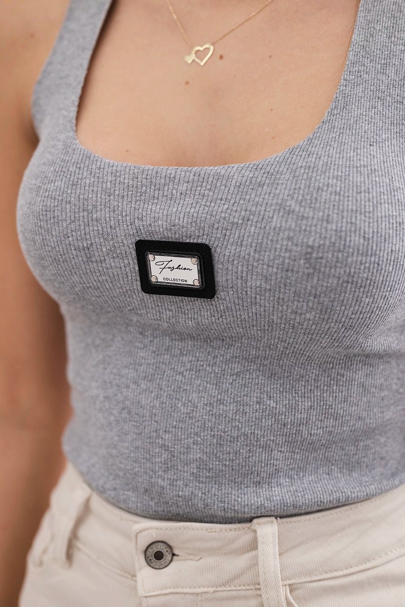 Sleeveless top 8986 / – Gray цвет / color | Lexline Fashion