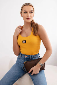 Sleeveless top 8986 / – Mustard цвет / color | Lexline Fashion