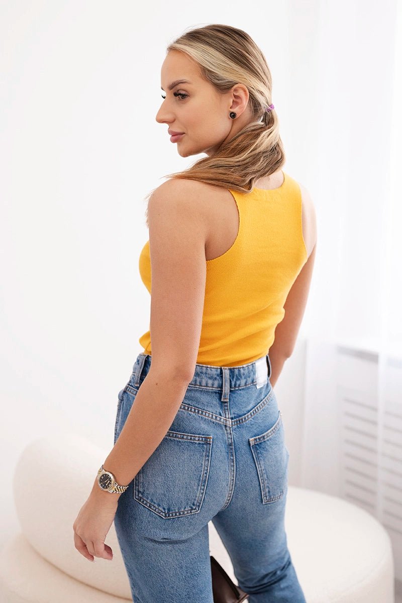 Sleeveless top 8986 / – Mustard цвет / color | Lexline Fashion