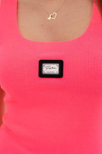 Sleeveless top 8986 / – Neon pink цвет / color | Lexline Fashion