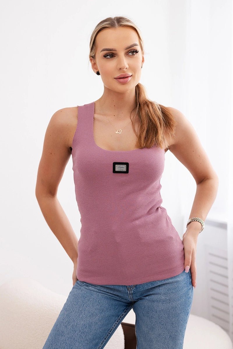 Sleeveless top 8986 / – Pink || Dark цвет / color | Lexline Fashion