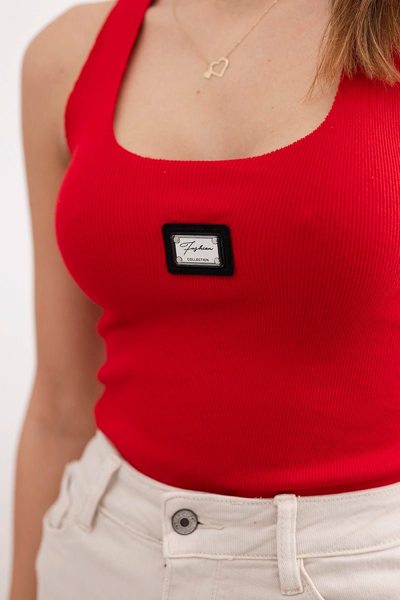 Sleeveless top 8986 / – Red цвет / color | Lexline Fashion