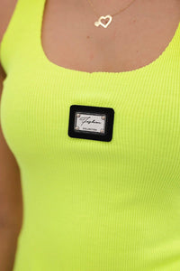 Sleeveless top 8986 / – Yellow neon цвет / color | Lexline Fashion