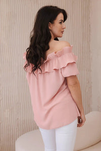 Spanish blouse with a decorative frill IT - 28 / – Powder цвет / color | Lexline Fashion