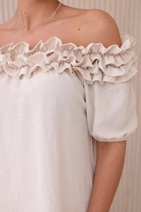 Spanish blouse with a small frill IT - 36 / – Beige цвет / color | Lexline Fashion