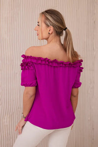 Spanish blouse with a small frill IT - 36 / – Dark || purple цвет / color | Lexline Fashion