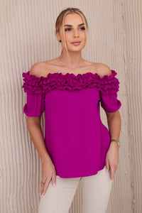 Spanish blouse with a small frill IT - 36 / – Dark || purple цвет / color | Lexline Fashion