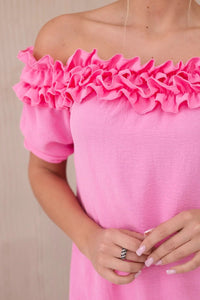 Spanish blouse with a small frill IT - 36 / – Light || Pink цвет / color | Lexline Fashion