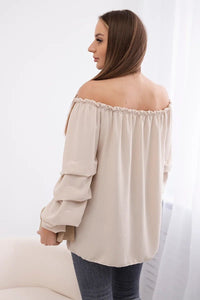 Spanish blouse with decorative sleeves IT - 15 / – Beige цвет / color | Lexline Fashion