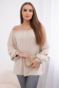 Spanish blouse with decorative sleeves IT - 15 / – Beige цвет / color | Lexline Fashion