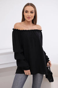Spanish blouse with decorative sleeves IT - 15 / – Black цвет / color | Lexline Fashion