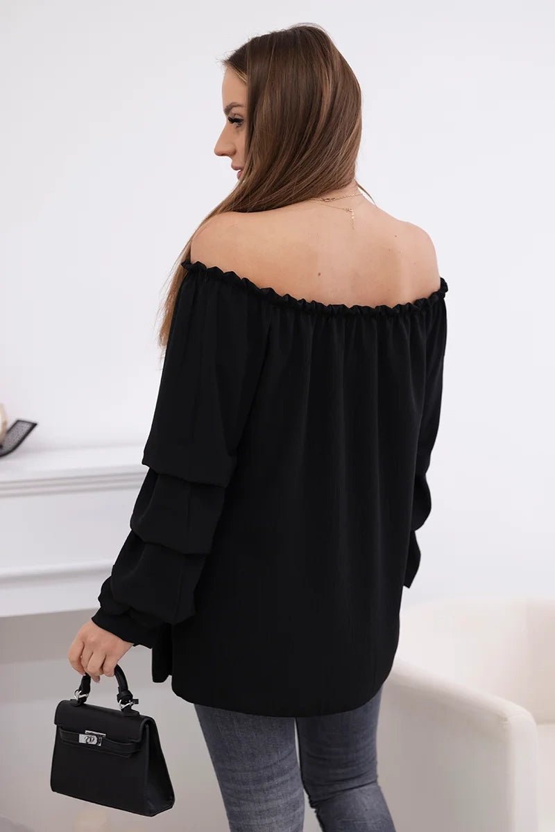 Spanish blouse with decorative sleeves IT - 15 / – Black цвет / color | Lexline Fashion