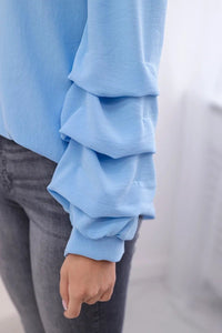 Spanish blouse with decorative sleeves IT - 15 / – Blue цвет / color | Lexline Fashion