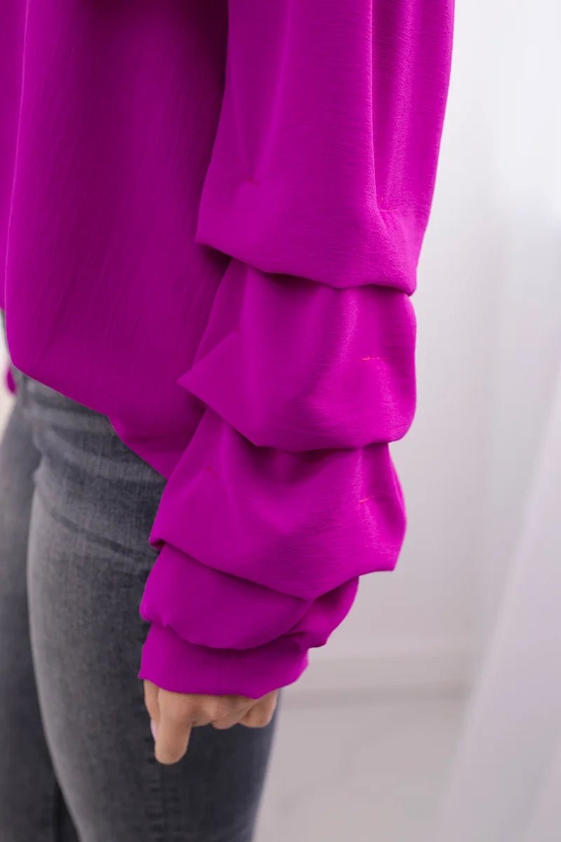 Spanish blouse with decorative sleeves IT - 15 / – Dark || purple цвет / color | Lexline Fashion