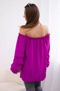 Spanish blouse with decorative sleeves IT - 15 / – Dark || purple цвет / color | Lexline Fashion