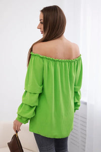 Spanish blouse with decorative sleeves IT - 15 / – Green || Light цвет / color | Lexline Fashion