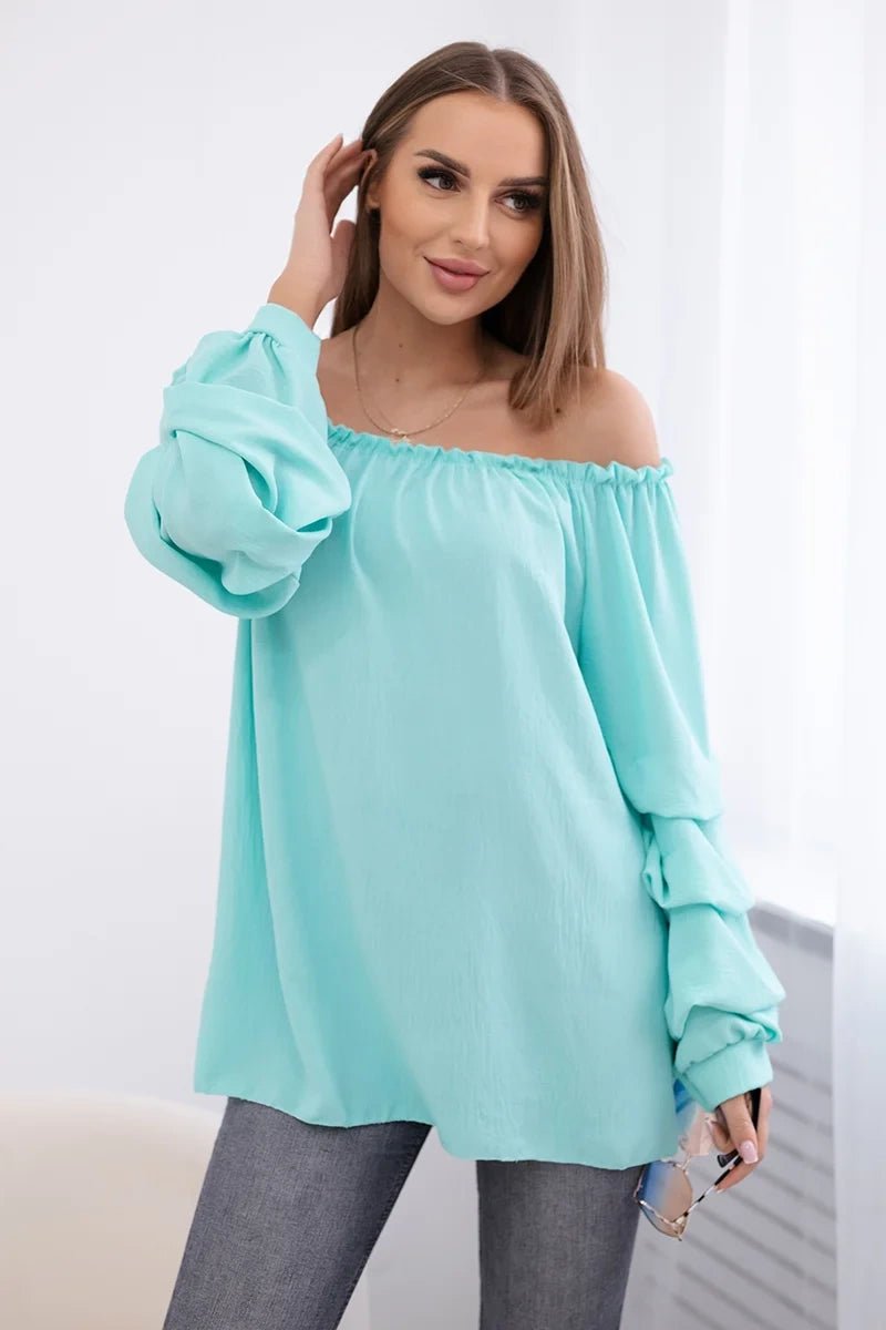 Spanish blouse with decorative sleeves IT - 15 / – Mint цвет / color | Lexline Fashion