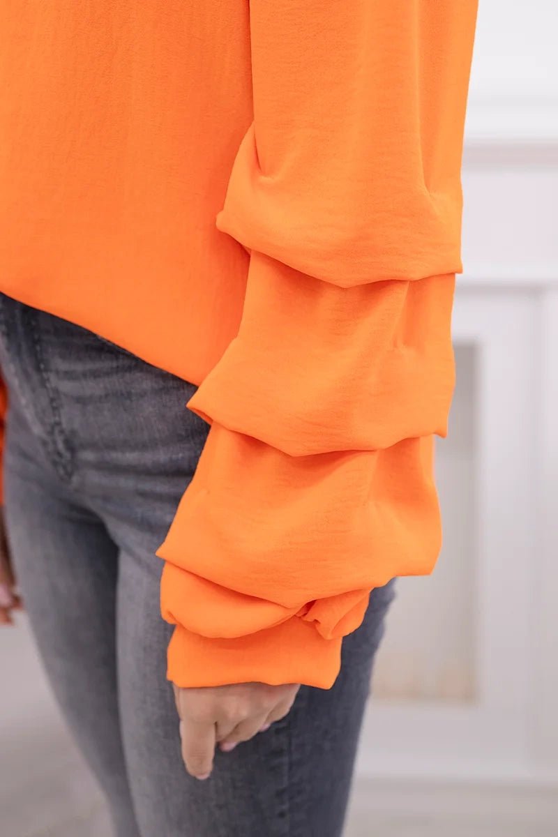 Spanish blouse with decorative sleeves IT - 15 / – Orange цвет / color | Lexline Fashion