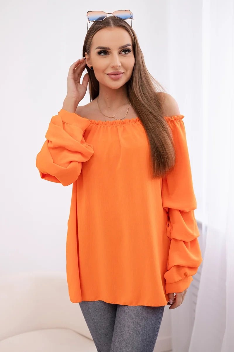 Spanish blouse with decorative sleeves IT - 15 / – Orange цвет / color | Lexline Fashion