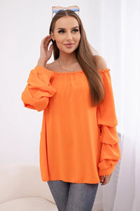 Spanish blouse with decorative sleeves IT - 15 / – Orange цвет / color | Lexline Fashion