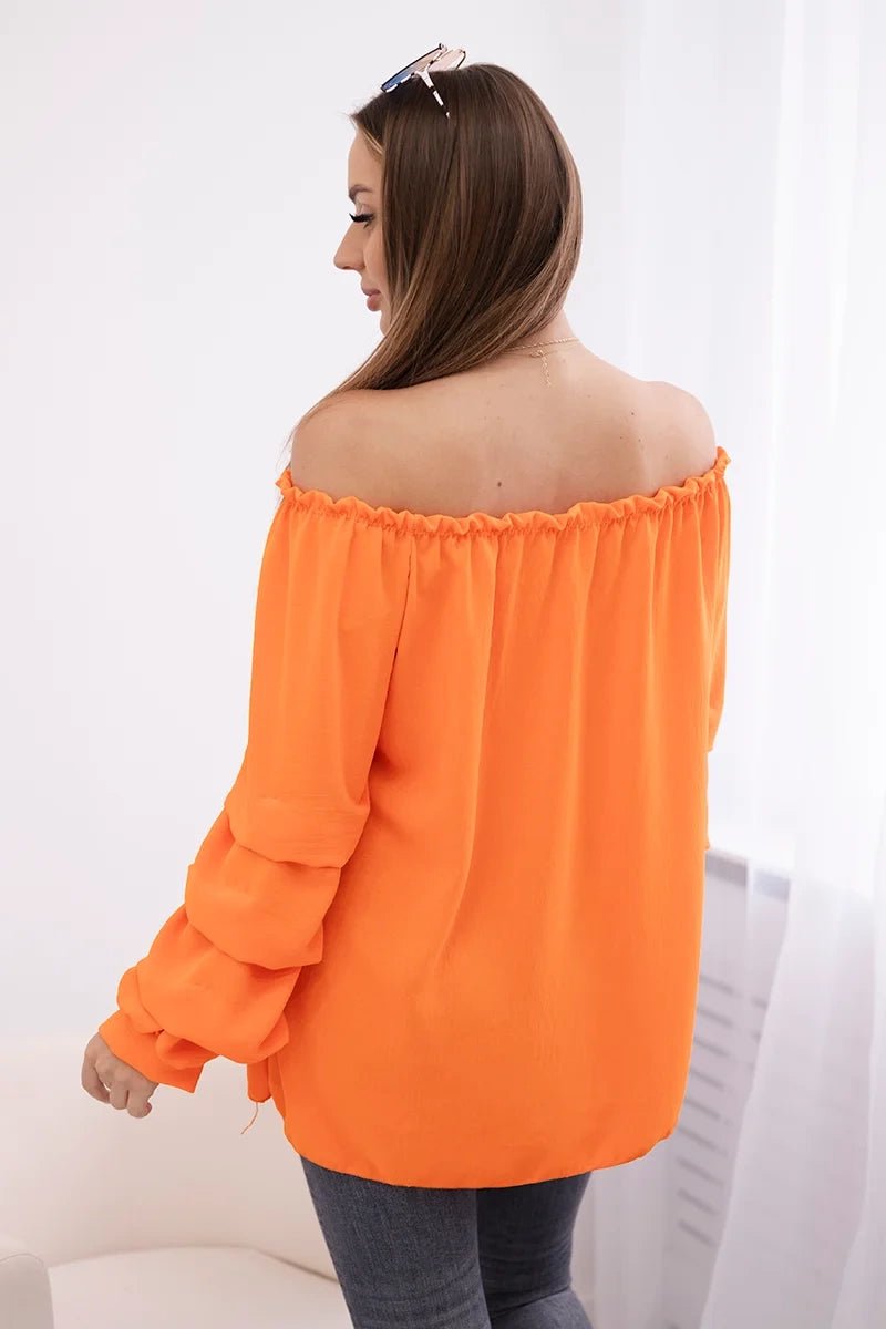 Spanish blouse with decorative sleeves IT - 15 / – Orange цвет / color | Lexline Fashion